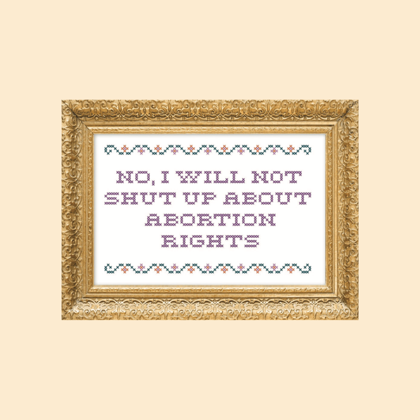Abortion Rights Cross Stitch Kit