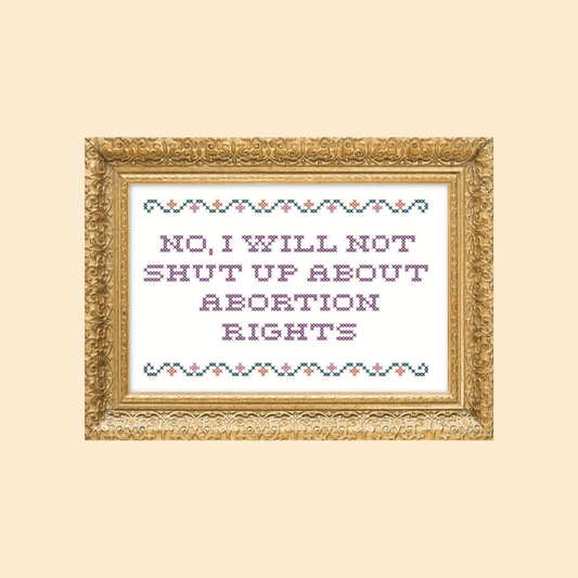 Abortion Rights Cross Stitch Kit