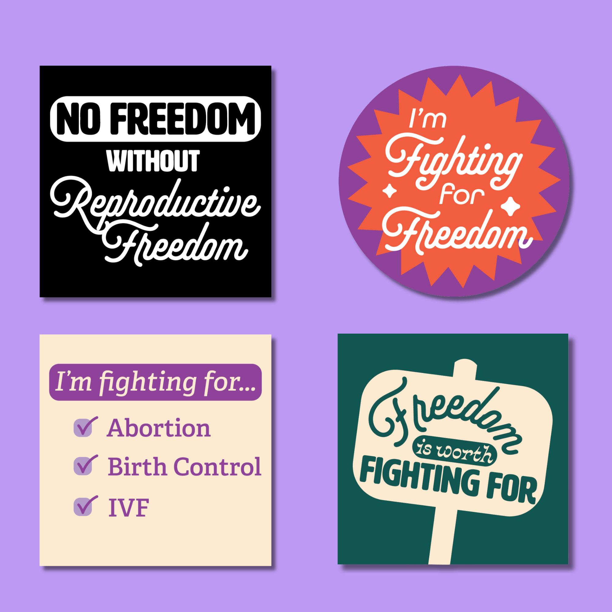 Reproductive Freedom Fighter Sticker Pack – Reproductive Freedom For All